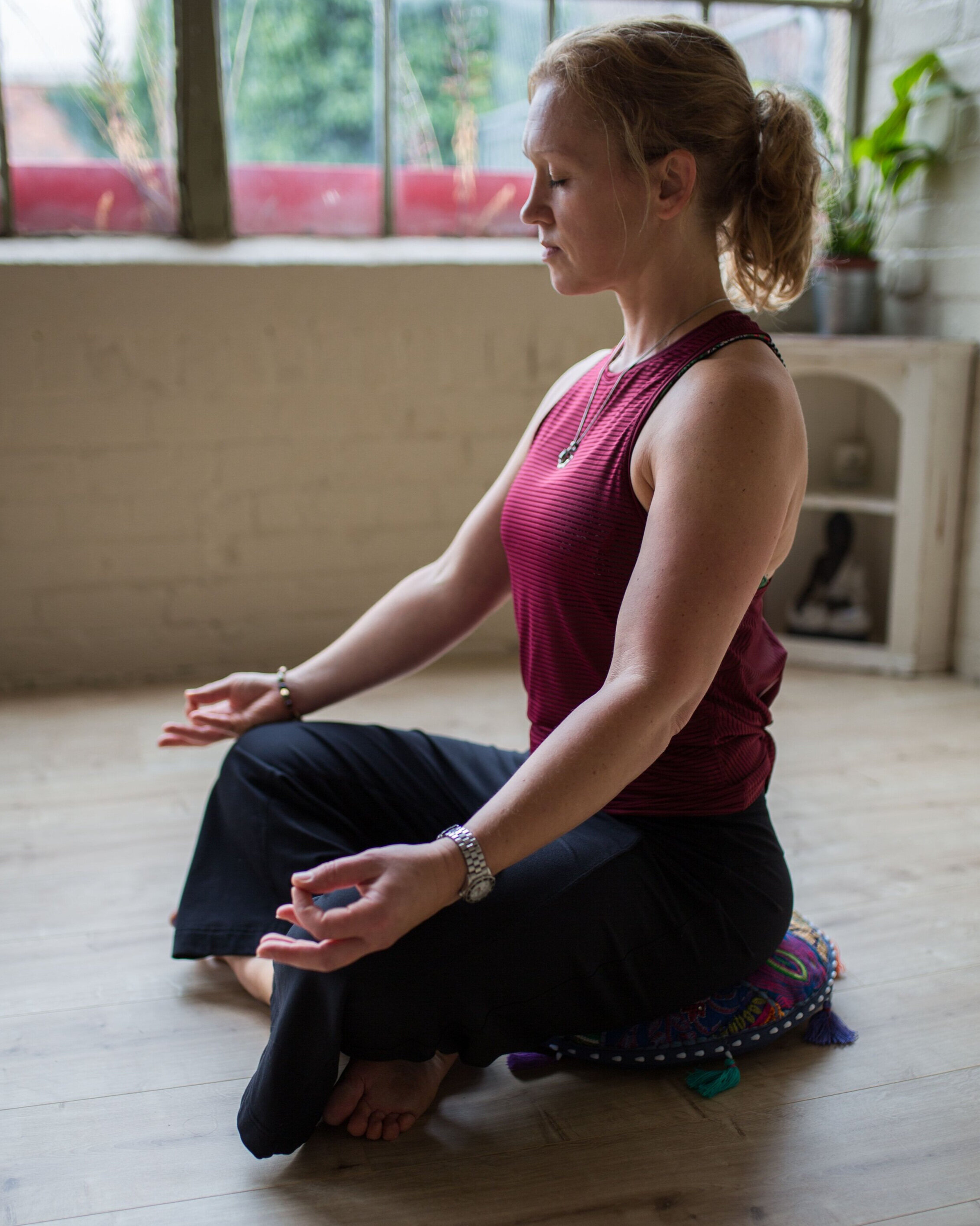 Sharon teaching a yoga class